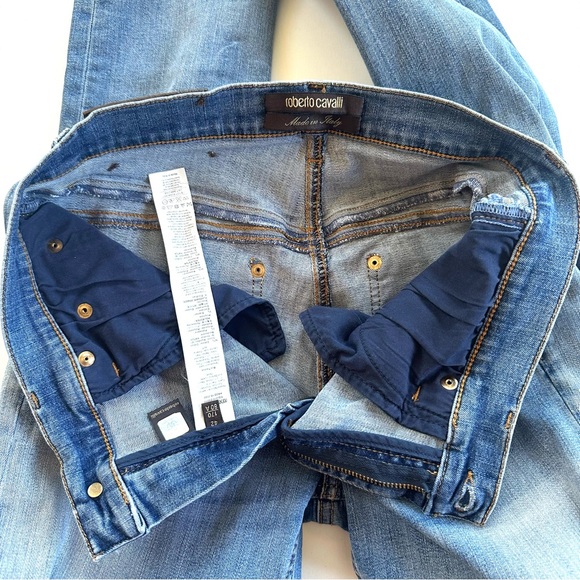 ROBERTO CAVALLI FADED MID-RISE BOTTOM SHAPING SKINNY ANKLE JEANS Sz US6/EU42 - Picture 10 of 14